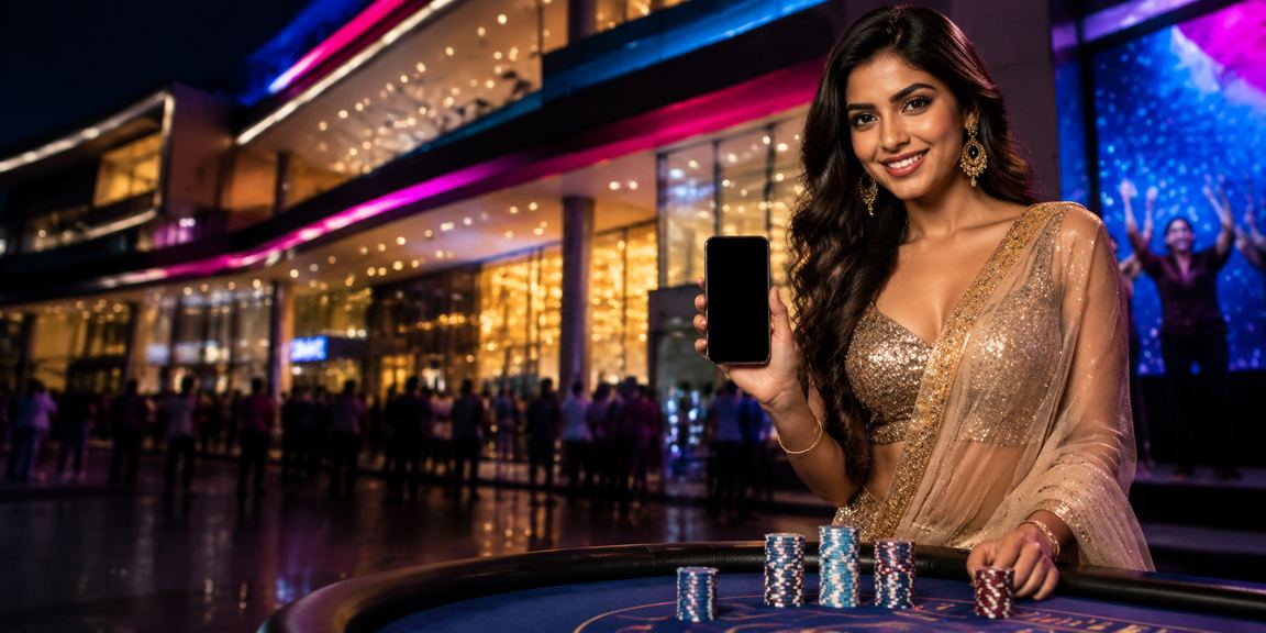 Neon lights on Delhi lottery game